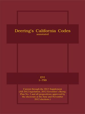 cover image of Deering's California Evidence Code